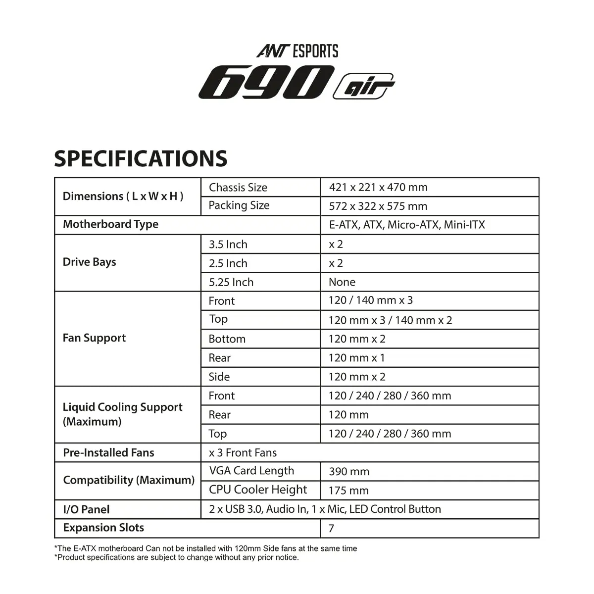 Ant Esports Gaming Cabinet 690 Air Black view 9
